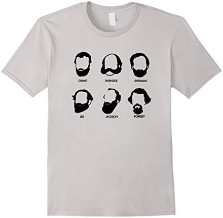 Men's Beards and Generals: American Civil War t-shirt USA-CSA XL Silver