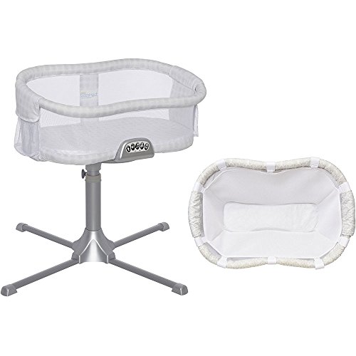 Halo - Swivel Sleeper Bassinet - Premiere Series - Luna with Newborn Cuddle Insert - White Mesh