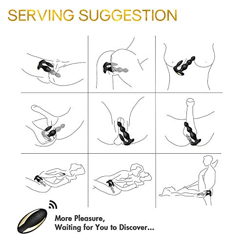 B&G Anal Vibrator Prostate Massager with Three Motors & 24 Vibrations, Butt Plug G spot Vibrator, Anal Sex Toys for Men Women Couples, Remote Control Rechargeable