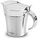 VonShef Double Wall Insulated Gravy Boat and Sauce Jug with Hinged Lid, Stainless Steel, 17 Oz 500ml Capacity