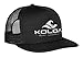 Joe's USA Koloa Surf Mesh Back Wave Logo Trucker Mens Hat | Black/Black with White Embroidered Logo