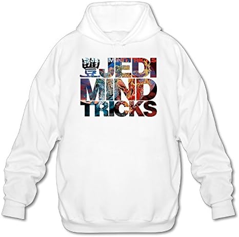 LLpp Jedi Mind Tricks Stacked Logo Men's Cotton Hoodie Sweatshirt White