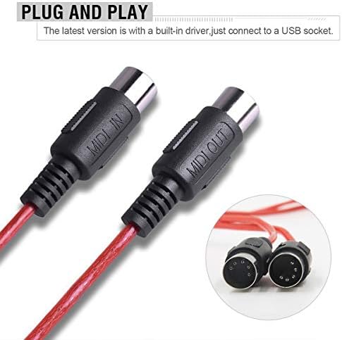 MIDI to USB converter cable with keyboard connectors, priced at $19.76.