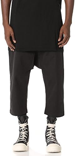 Rick Owens DRKSHDW Men's Cropped Drawstring Pants, Black, Medium