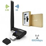 USB WiFi Adapter 600Mbps EDUP 802.11AC Dual Band 2.4G/5G Wireless Network Adapter USB Wi-Fi Dongle with 2DBI Antenna Support Windows XP Win Vista Win 7 Win 8.1 Win 10 Mac OS X 10.7-10.14