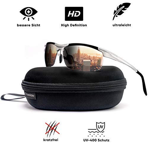 Oramics® 9 lagige Sport-Sonnenbrille Polarisiert Unisex mit starkem UV-400 Schutz - Hochwertiger Metallrahmen inkl… – Bild 3