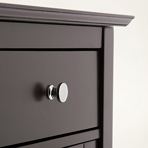 Elegant Home Fashions Chesterfield Collection Floor Cabinet with One Door and One Drawer, Espresso