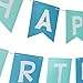 Wcaro Blue Happy Birthday Bunting Banner Birthday Party Decorations Tissue Paper Pom Poms Baby Blue Turquoise White Paper Flowers For Boy First Birthday Party Boy Baby Shower Decorations