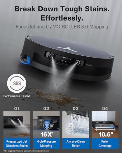 ECOVACS DEEBOT X12 PRO Omni Robot Vacuum and Mop, FocusJet Pre-Spray + OZMO Roller Self-Washing Mop, TruEdge Cleaning, ZeroTangle, AIVI 3D AI Navigation, Efficient Cleaning for Pet Hair & Carpets