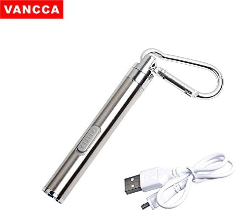 VANCCA Ultra Bright Mini Flashlight Handheld Outdoor USB Rechargeable Flashlight Pocket Portable Small Handy LED Torch with Keychain Pen Holste Design Streamlight Pack