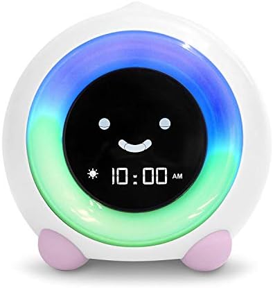 SSSuper A Mella Rise Children's Sleep Trainer, Alarm Clock, Night Light Sleep Sounds Machine,Blush Pink