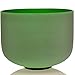 Green Colored F Heart Chakra Frosted Quartz Crystal Singing Bowl 12 Inch