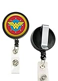 1 Superhero Lady Symbol Crafting Mania LLC ID Card Reel, Belt Clip, Extends up to 24