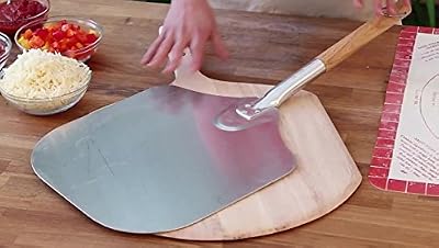 Pizza Supply 14 Inch X 16 Inch Aluminum Pizza Peel with Wood Handle