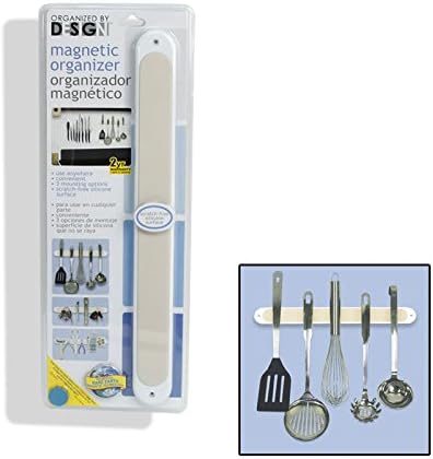 White 16" Magnetic Silicone Organizer - Includes 4 Magic Dots and Mounting Accessories