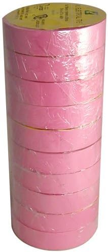 Electrical Tape 3/4" x 66' UL/CSA 10 roll Pack Several Colors, Pink