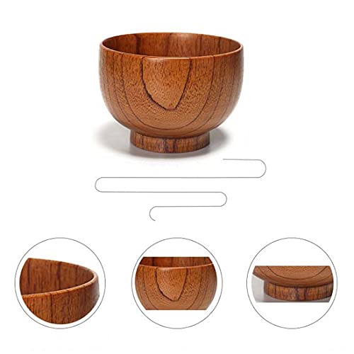 2 st houten kom, handgemaakte ambachten, salade kommen met houten lepels en eetstokjes, voor specerijen, dompel saus… - Image 4