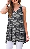 POPYOUNG Women's Summer Sleeveless Tunic Tops to