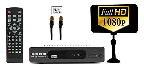 Digital-DTV-Converter-Box-Flat-Indoor-Antenna-for-Viewing-Recording-Full-HD-Digital-Channels-FREE-Instant-Scheduled-Recording-DVR-1080P-HDTV-HDMI-Output-7-Day-Program-Guide-with-RF-Cable