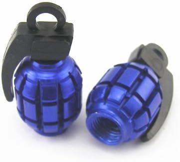 KUSTOM KAPZ BLUE GRENADE VALVE CAP tire wheel truck custom stem bike motor road