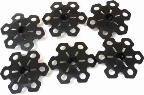 Columb Removable Rubber Snowflake Disk Basket for Hiking Poles, 6 pack (Six)