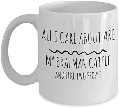 Brahman Cattle Mug - Funny Gift Idea for Cow Lovers - All I Care About is my Brahman Cattle and Like Two People