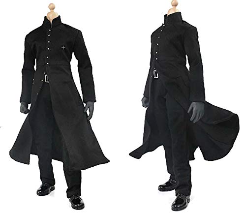 Studio one 1/6 Scale Clothes Set Black Cloak Coat Pants Belt for 12 Inch Action Figures Models Doll