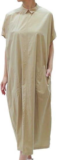 Amazon Midiumi ミディウミ レギュラーカラーロングシャツワンピース レディース ベージュ フリーサイズ ドレス Mizuiro Ind ミズイロインド 2 ベージュ パーティードレス 通販