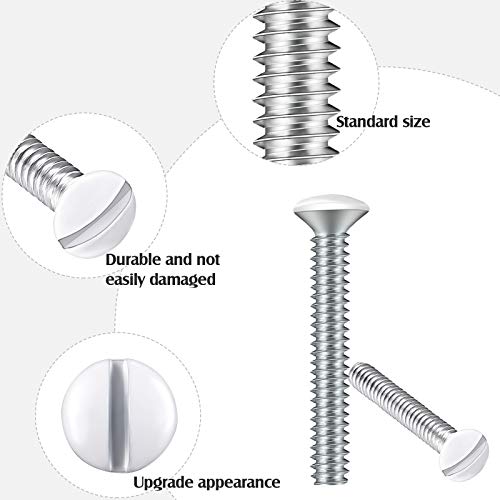 120 Pieces White Wall Plate Screws, 1 Inch Long Slotted 632 Threads