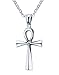 Stainless Steel Egyptian Ankh Cross Pendant Necklace,20 inch Chain