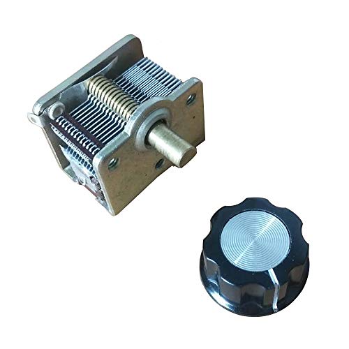 Colorgo Broadcast Gang Single Air Dielectric Variable Capacitor 12-365pF 250MΩ CW Rotation with Hat