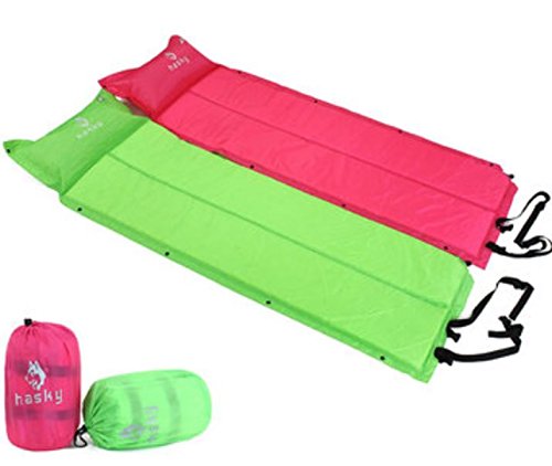 Outdoor Camping Hiking Inflatable Cushion Folding Sleeping Bed Mat Mattress [US Warehouse] by ShopIdea (Pink)