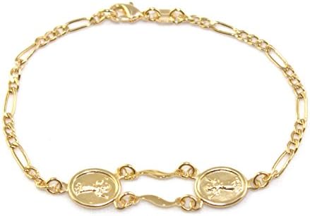 14k Gold Filled Baby Christ Bracelet 6 inches Chain DIVINE CHILD Charms Child Toddler Kids by Jewelry Paradise Choose Your Size