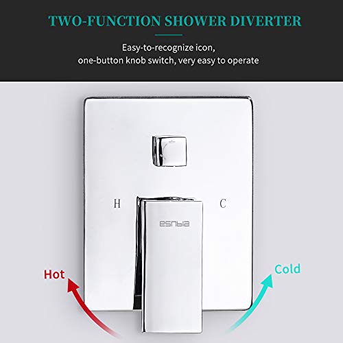 Esnbia Shower System, Ceiling Chrome Shower Faucet Set with High Pressure 10" Rain Shower Head Set for Bathroom All Metal All Meta（Rough in Valve Include） - Thumbnail 4
