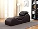 Container Furniture Direct Devon Collection Modern Faux Leather Upholstered Stretch and Relaxation Living Room Chaise Lounge, Dark Brownthumb 4
