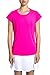 Prince Women's Keyhole Back Short Sleeve Athletic Tee Shirt,Cosmos Pink,L