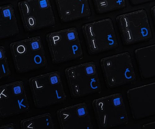 APPLE CROATIAN STICKERS FOR KEYBOARD WITH BLUE LETTERING TRANSPARENT BACKGROUND FOR DESKTOP, LAPTOP AND NOTEBOOK