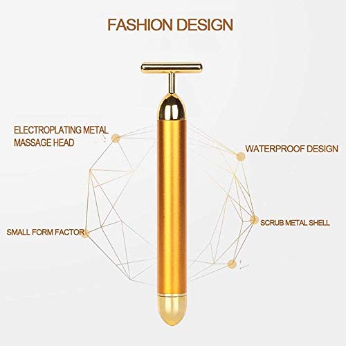 NBLJF Pulse Facial Massager Waterproof Pulse Beauty Bar T Shape Firming Facial Roller Massager Skin Care Roller Body Firming Massage Skin Care Tools