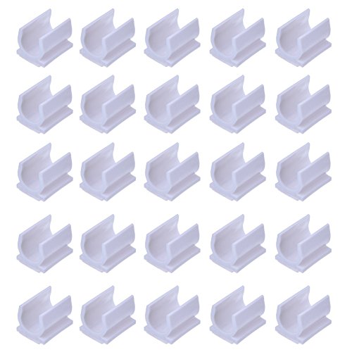 Olpchee 25Pcs White Plastic Pen Holder Clip Self-adhesive Pen Holders for Sticking on Computer Car Notebooks Journals Clipboards