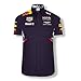 Red Bull Racing Formula 1 2017 Motorsports Blue Button Up Polo Shirt w/Sponsers (Medium)
