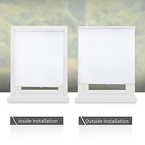 SUNFREE Cordless Shades Cellular Blinds Honeycomb Shades Light Filtering Window Blinds Door Shades for Home and Office 39 x 64 inch White - Thumbnail 6