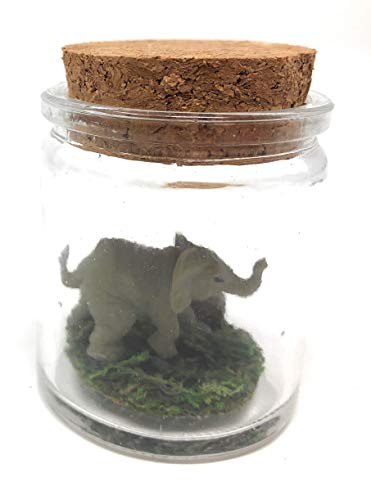 1 Inch Elephant Pet in Jar with Cork and Adoption Certificate