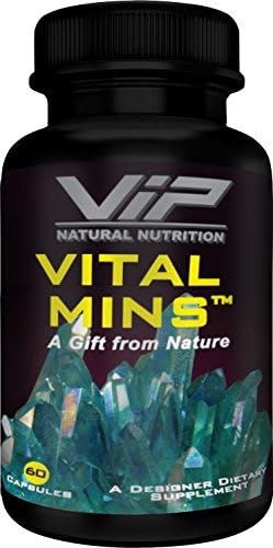 VIP Natural Nutrition Vital Mins,, Chelated Trace Minerals, 100% Bioavailability, Dietary Supplement, multi vitamins, Copper, iron, magnesium, potassium, zinc, professional grade supplement (60 caps)
