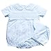 Petit Ami Baby Boys' Bubble with Smocking and Faggoting, Newborn, Blue