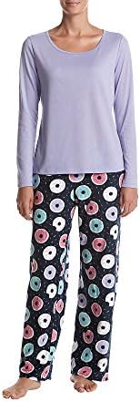 Relativity Microfleece Pajama Set Lilac Donuts Small