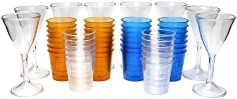 Plastic Shot Glasses and Plastic Martini Glasses for New Years Party. Comes with 40 Shot Glasses and 8 Martini Glasses.