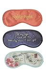 Diny Home & Style Set of 3 Poly Satin Printed Sleep Eye Mask Travel