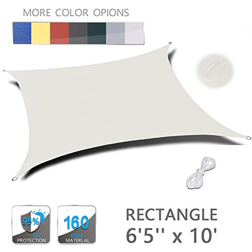 LOVE STORY 6’5” x 10′ Rectangle Beige Waterproof Sun Shade Sail Perfect for Ou ...