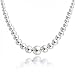 Bling Jewelry Traditional Classic Shinny Polished .925 Sterling Silver Graduated Round Lightweight Bead Ball Strand Necklace For Women 18 Inch Hand Strung