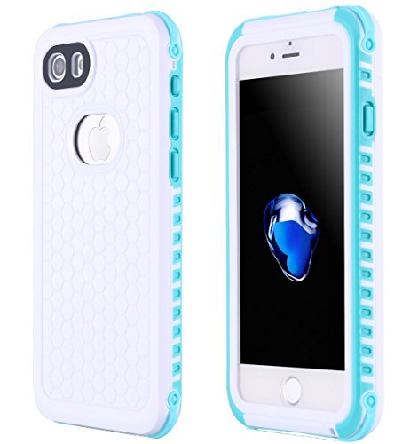 iPhone 6S Plus Waterproof Case, AICase Dual-use Underwater Waterproof Shockproof Dustproof Dirtproof Full Sealed Heavy Duty Protective Case Cover with for Apple iPhone 6/6S Plus (5.5 Inch) (Mint Blue)